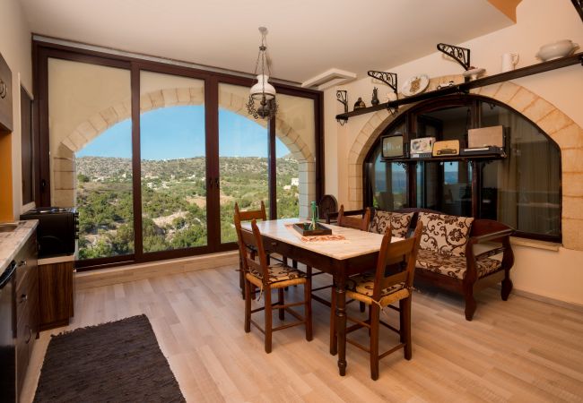 Amazing villa,13 persons,Almyrida,Chania,Kitchen table with view Amazing villa,13 persons,Almyrida,Chania,Kitchen table with view