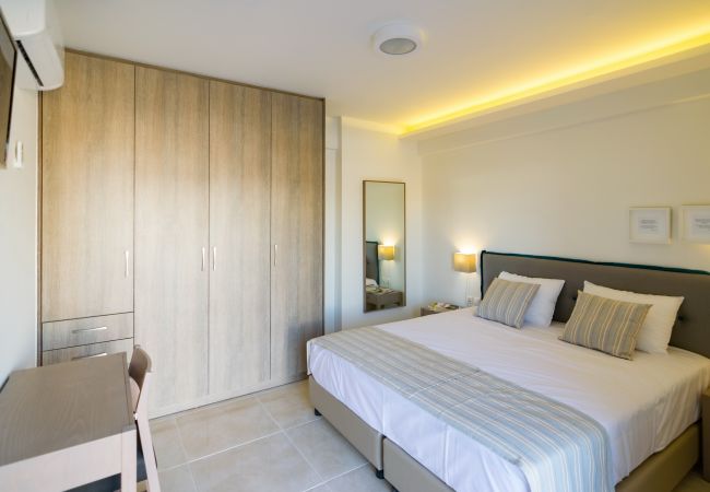 Blue oyster , beach villas, bedroom, Platanias, Rethymno Crete Blue oyster , beach villas, bedroom, Platanias, Rethymno Crete