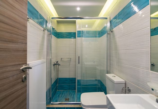 Blue oyster , beach villas, bathroom, Platanias, Rethymno Crete Blue oyster , beach villas, bathroom, Platanias, Rethymno Crete