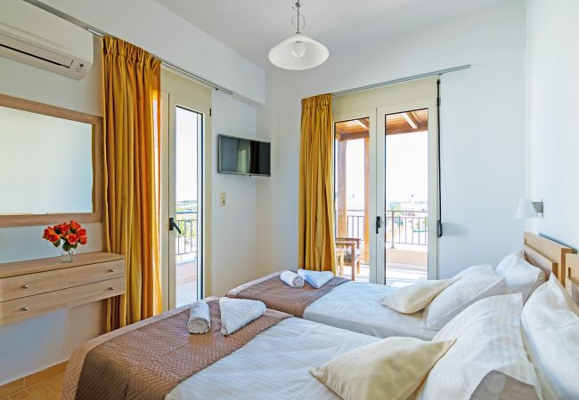 Brand new villa,Adele,Rethymno,Twin beds bedroom with balcony Brand new villa,Adele,Rethymno,Twin beds bedroom with balcony