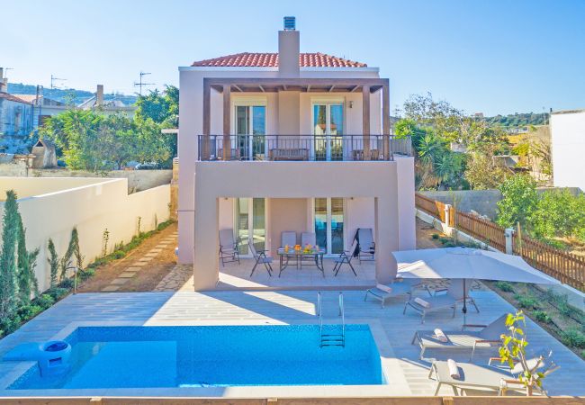 Brand new villa,Adele,Rethymno,Main facade of the property Brand new villa,Adele,Rethymno,Main facade of the property