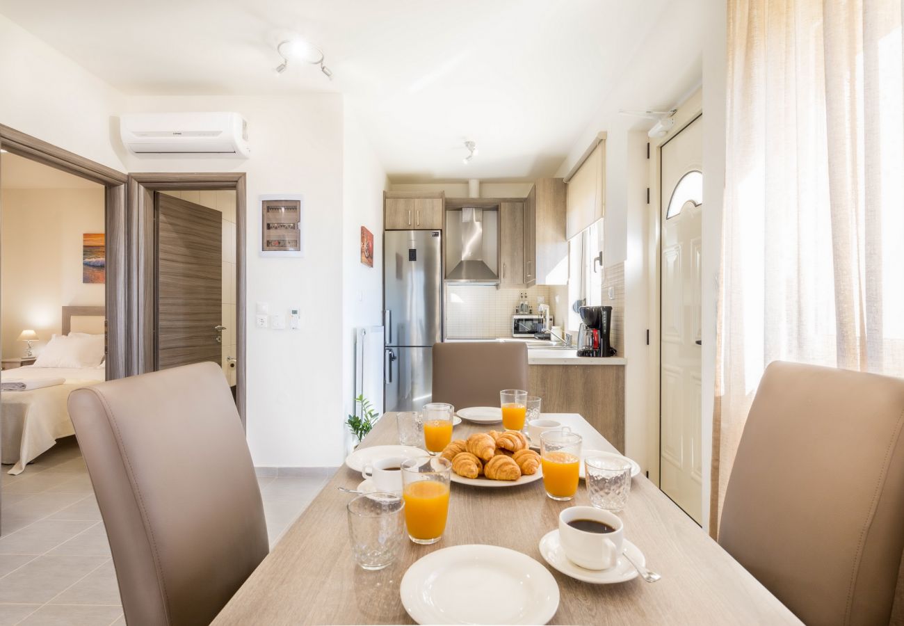 Villa with sea views,Triopetra,Rethymno,dining table Villa with sea views,Triopetra,Rethymno,The living area and dining table