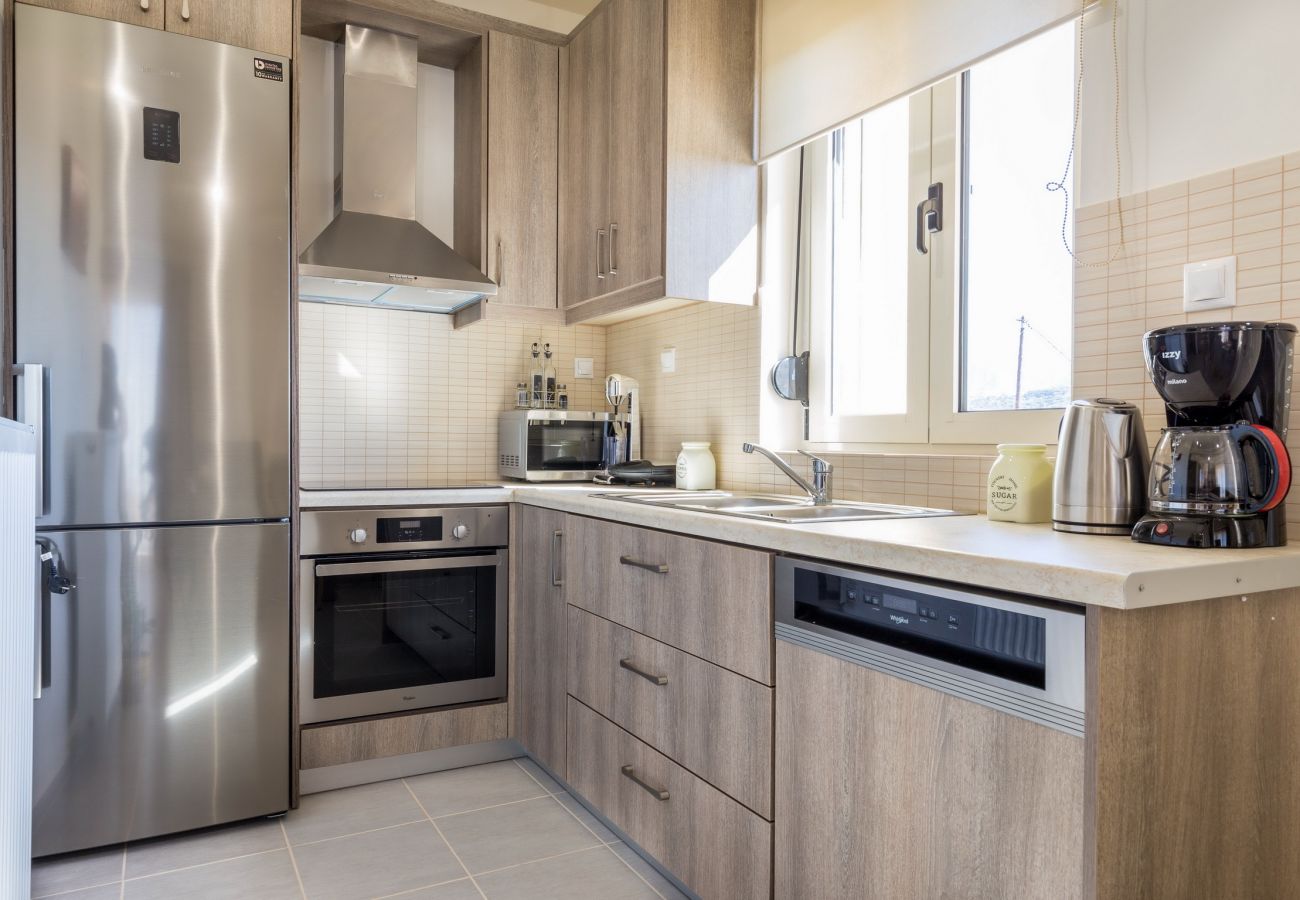 Villa with sea views,Triopetra,Rethymno,Open-plan kitchen Villa with sea views,Triopetra,Rethymno,Open-plan fully equipped kitchen