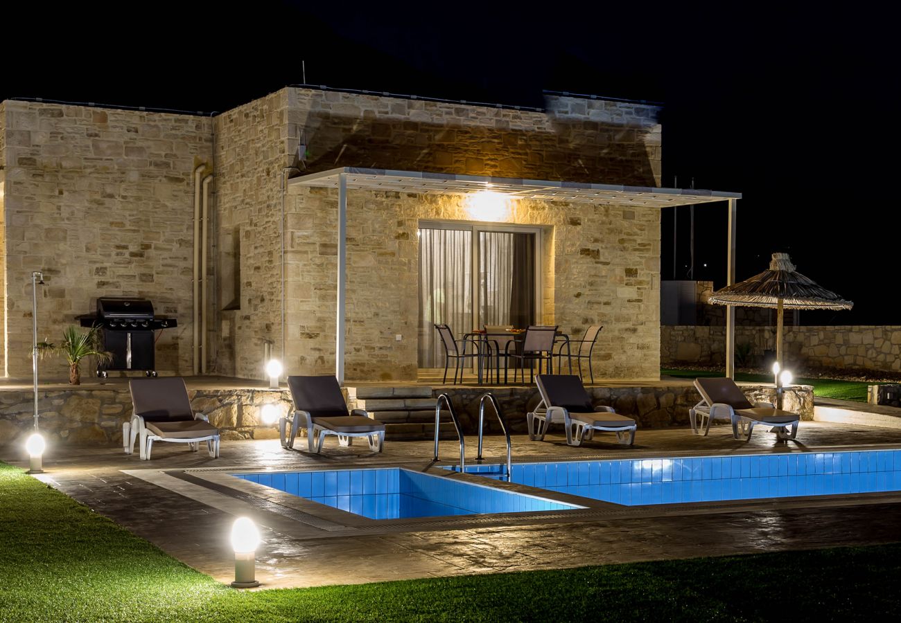 Villa with sea views,Triopetra,Rethymno,Night shot of the property Villa with sea views,Triopetra,Rethymno,Night shot of the property