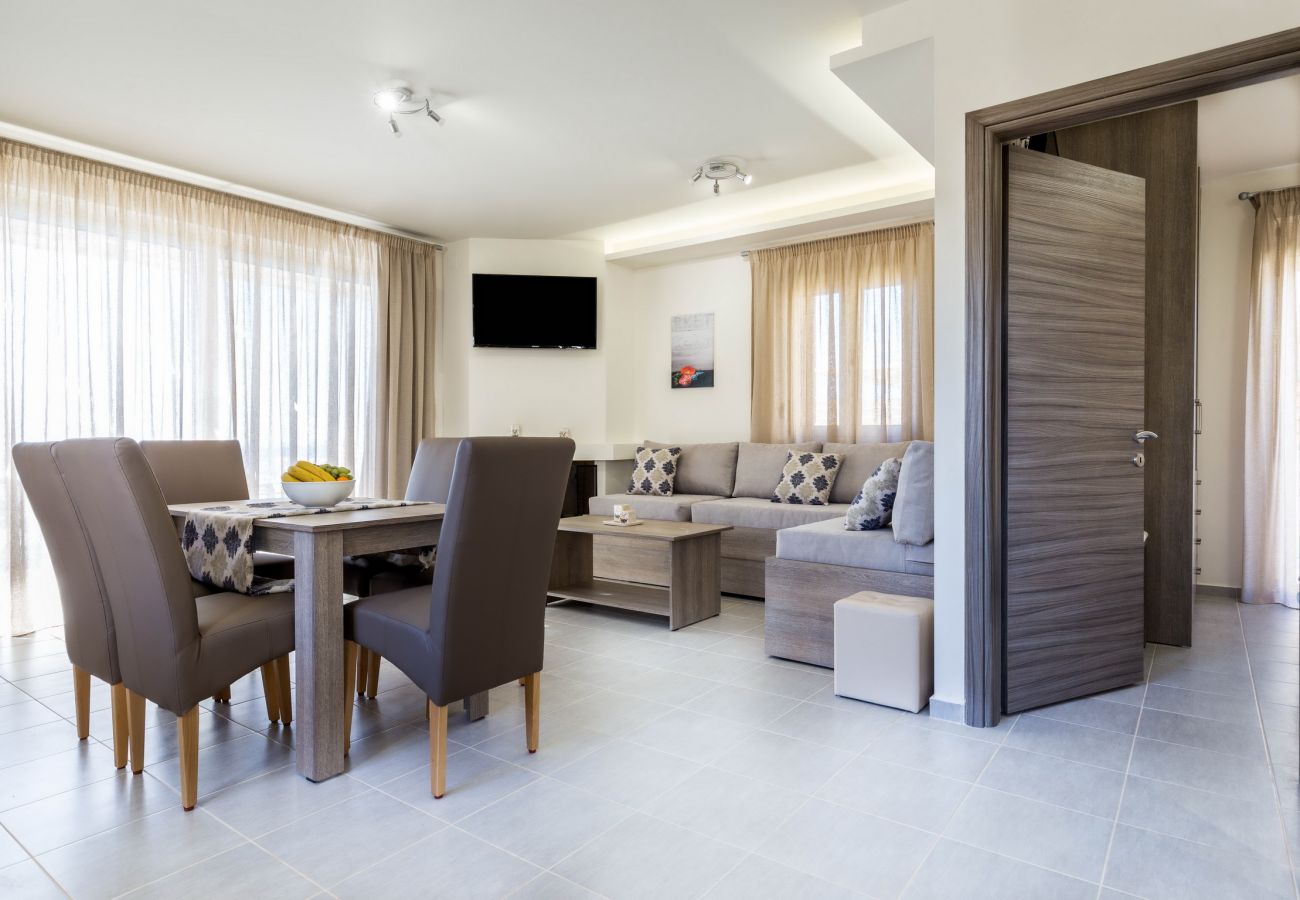 Living and dining area,Triopetra,Rethymno Living and dining area