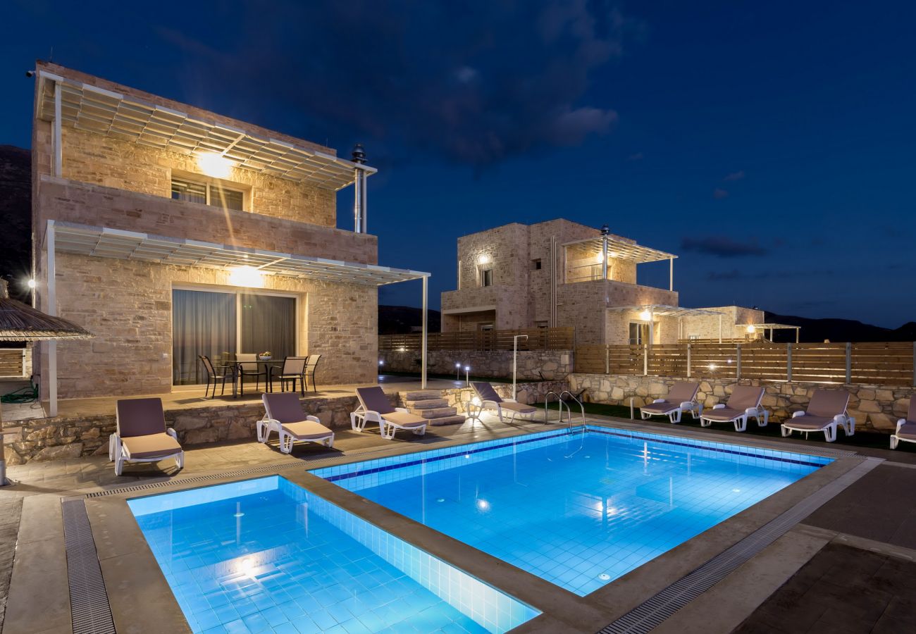 Night shot of the property,Triopetra,Rethymno Night shot of the property