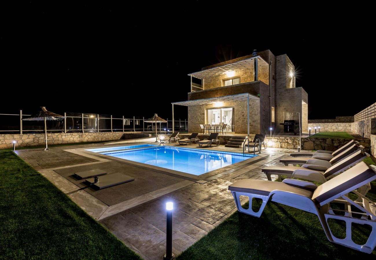 Night shot of the property,Triopetra,Rethymno Night shot of the property