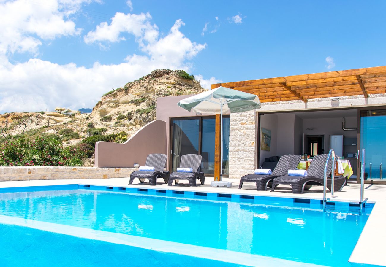 Waterfront villa,Fragokastello,Chania, Main facade of the property Waterfront luxurious villa,Fragokastello,Chania, Main facade of the property