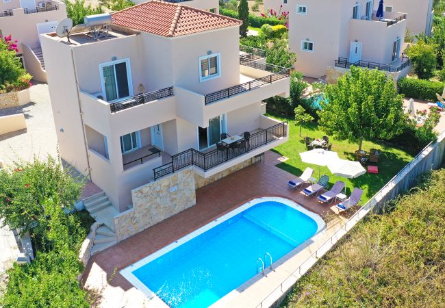Villa in Walking distance to the beach, Near tavern, Chania, Crete Aerial view of the villa in Walking distance to the beach, Near tavern, Chania, Crete