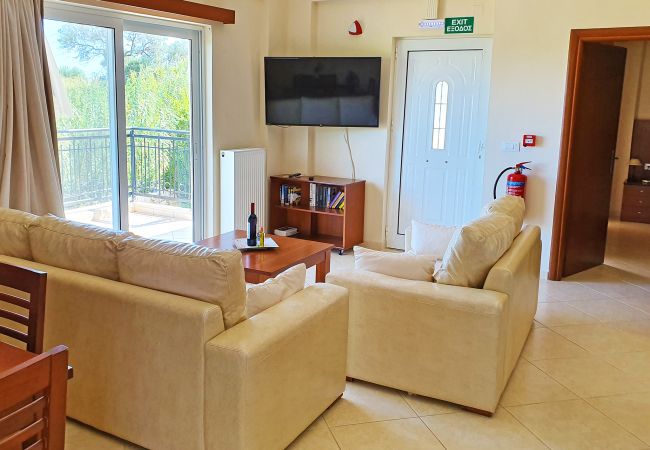 Villa in Walking distance to the beach, Near tavern, Chania, Crete Living area of the villa in Walking distance to the beach, Near tavern, Chania, Crete