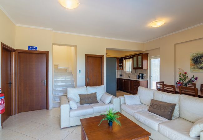 Villa in Walking distance to the beach, Near tavern, Chania, Crete Living area of the villa in Walking distance to the beach, Near tavern, Chania, Crete