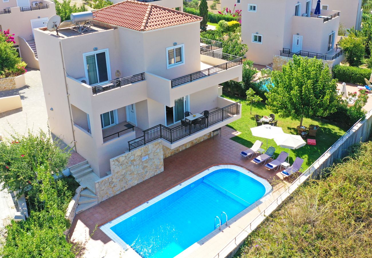 Villa in Walking distance to the beach, Near tavern, Chania, Crete Aerial view of the villa in Walking distance to the beach, Near tavern, Chania, Crete