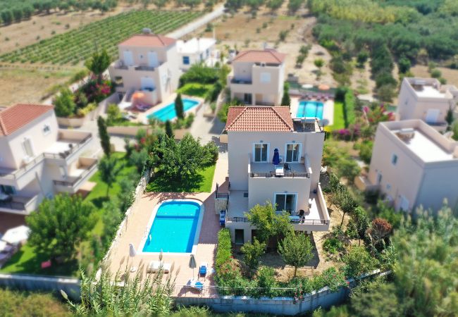 Villa in Walking distance to the beach, Near tavern, Chania, Crete Aerial view of the villa of the villa in Walking distance to the beach, Near tavern, Chania, Crete