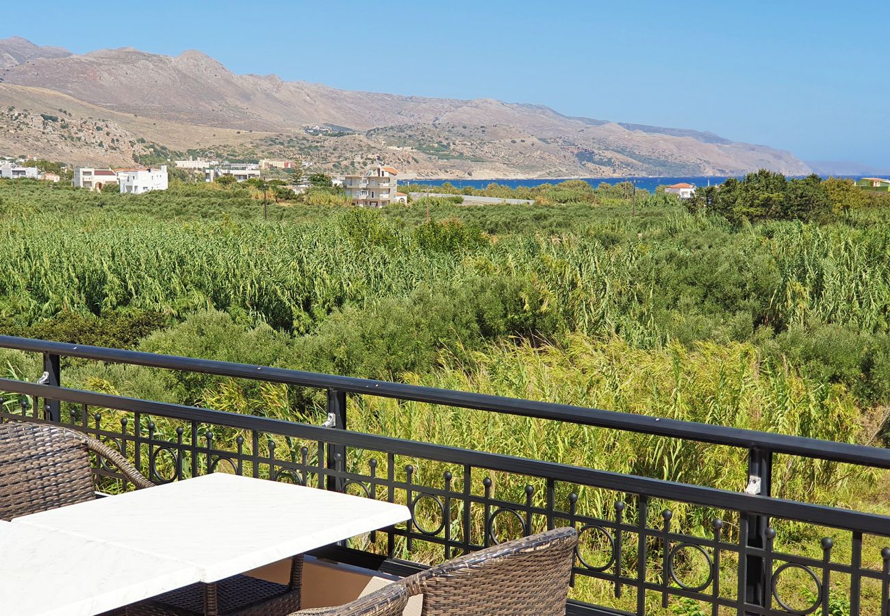Villa in Walking distance to the beach, Near tavern, Chania, Crete Sea and grove view from the balcony of the villa of the villa in Walking distance to the beach, Near tavern, Chania, Crete
