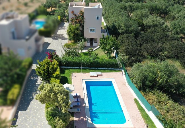 Villa in Walking distance to the beach, Near tavern, Chania, Crete Aerial view of the villa in Walking distance to the beach, Near tavern, Chania, Crete