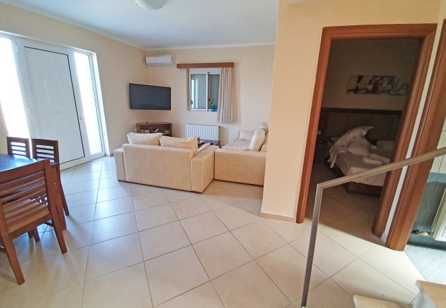 Villa in Walking distance to the beach, Near tavern, Chania, Crete Living area of the villa in Walking distance to the beach, Near tavern, Chania, Crete