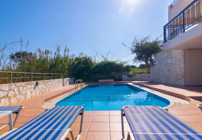 Villa in Walking distance to the beach, Near tavern, Chania, Crete Swimming pool area of the villa in Walking distance to the beach, Near tavern, Chania, Crete