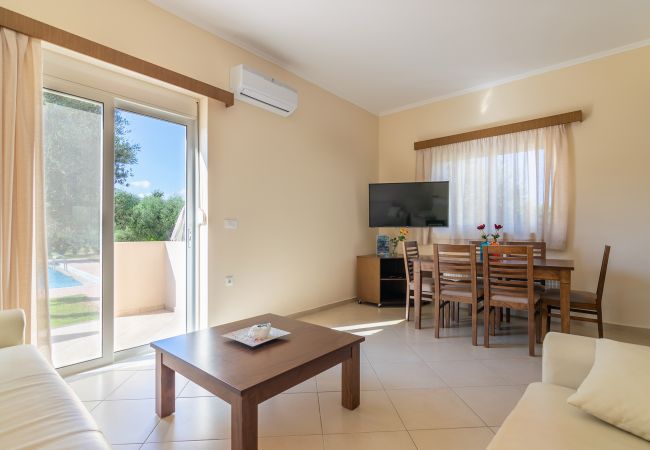 Villa in Walking distance to the beach, Near tavern, Chania, Crete Living area of the villa in Walking distance to the beach, Near tavern, Chania, Crete