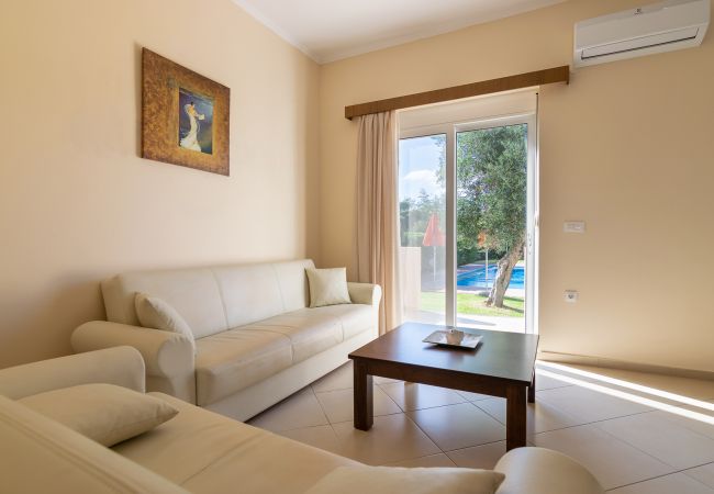 Villa in Walking distance to the beach, Near tavern, Chania, Crete Living area of the villa in Walking distance to the beach, Near tavern, Chania, Crete
