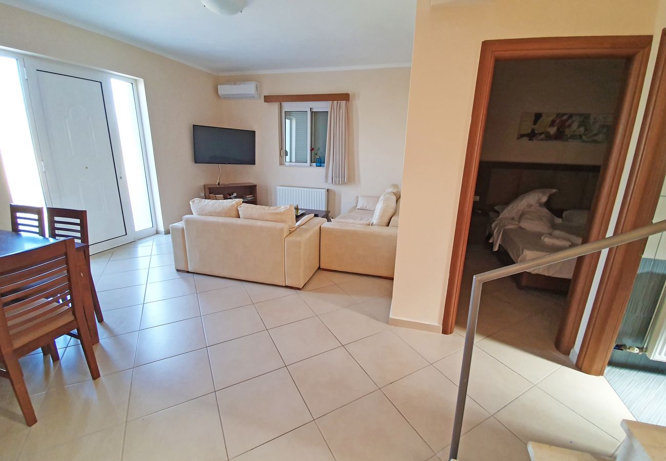 Villa in Walking distance to the beach, Near tavern, Chania, Crete Living area of the villa in Walking distance to the beach, Near tavern, Chania, Crete