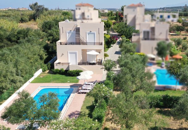Villa in Walking distance to the beach, Near tavern, Chania, Crete Aerial view of the villa in Walking distance to the beach, Near tavern, Chania, Crete