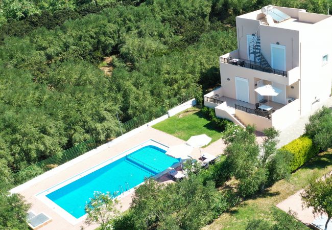 Villa in Walking distance to the beach, Near tavern, Chania, Crete Aerial view of the villa in Walking distance to the beach, Near tavern, Chania, Crete