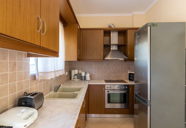 Villa in Walking distance to the beach, Near tavern, Chania, Crete Modern fully equipped kitchen of the villa in Walking distance to the beach, Near tavern, Chania, Crete