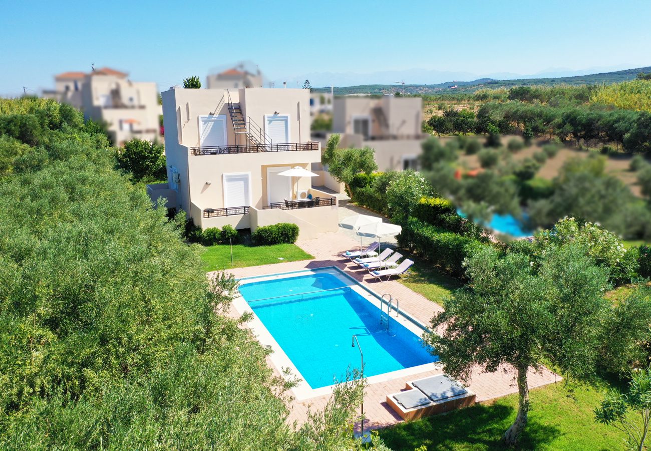Villa in Walking distance to the beach, Near tavern, Chania, Crete Aerial view of the villa in Walking distance to the beach, Near tavern, Chania, Crete