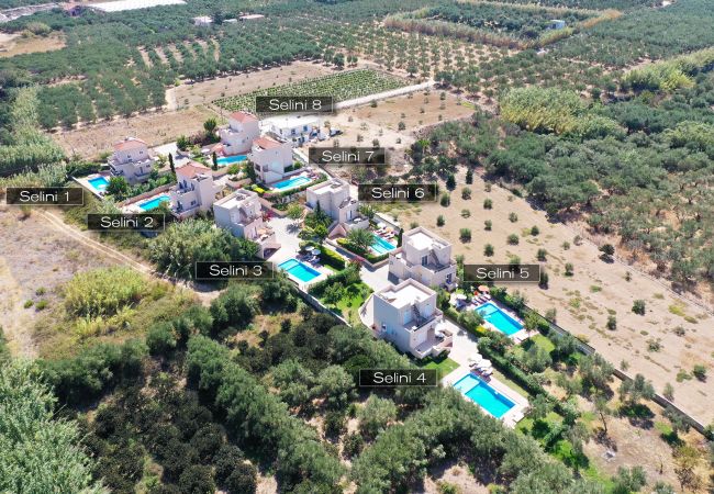 Villa in Walking distance to the beach, Near tavern, Chania, Crete Aerial view of the villa in Walking distance to the beach, Near tavern, Chania, Crete