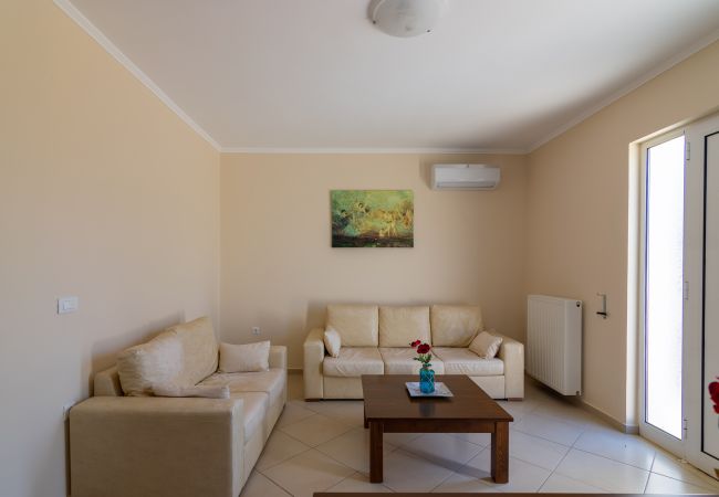 Villa in Walking distance to the beach, Near tavern, Chania, Crete Living area of the villa in Walking distance to the beach, Near tavern, Chania, Crete