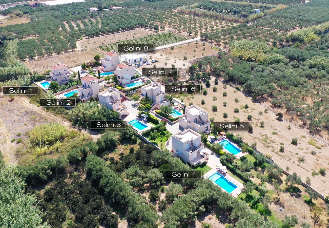 Villa in Walking distance to the beach, Near tavern, Chania, Crete Aerial view of the villa in Walking distance to the beach, Near tavern, Chania, Crete