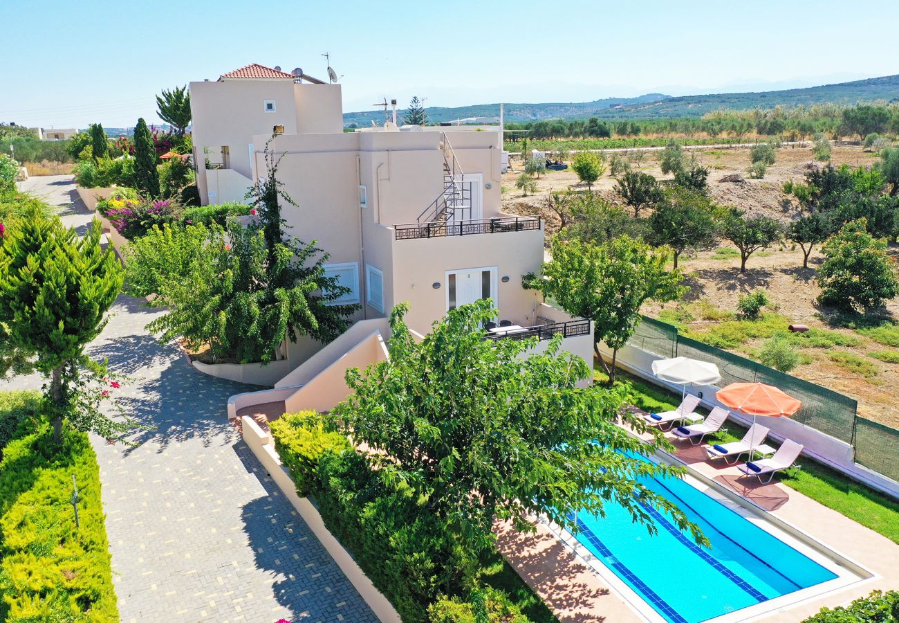 Villa in Walking distance to the beach, Near tavern, Chania, Crete Aerial view of the villa in Walking distance to the beach, Near tavern, Chania, Crete