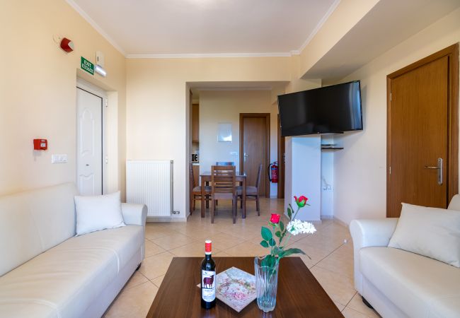 Villa in Walking distance to the beach, Near tavern, Chania, Crete Living area of the villa of the villa in Walking distance to the beach, Near tavern, Chania, Crete