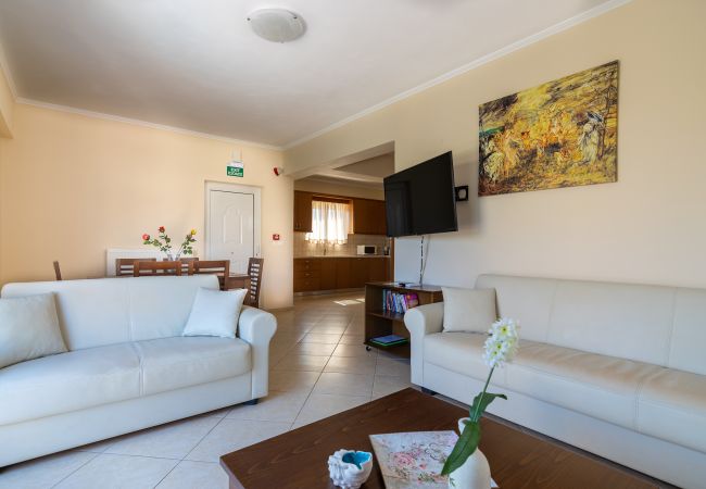 Villa in Walking distance to the beach, Near tavern, Chania, Crete Living area of the villa in Walking distance to the beach, Near tavern, Chania, Crete