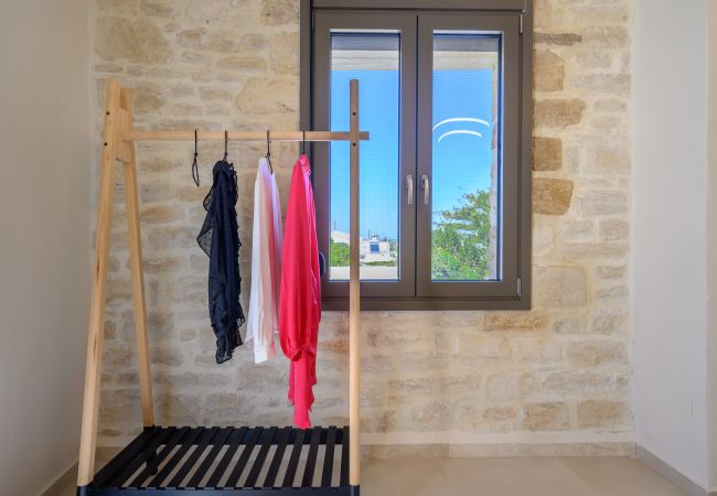 Stone Built Villa, open wardrobe coat hanger, Pigi, Rethymno Stone Built Villa, open wardrobe coat hanger, Pigi, Rethymno
