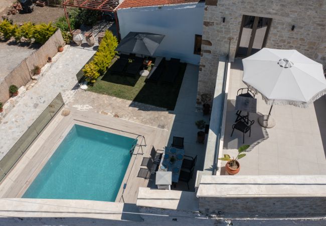 Aerial view of Stone Project Villa, in Pigi, Rethymno Aerial view of Stone Project Villa, in Pigi, Rethymno