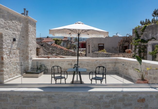 Relaxing balcony area, Stone Project villa, Pigi, Rethymno Relaxing balcony area, Stone Project villa, Pigi, Rethymno