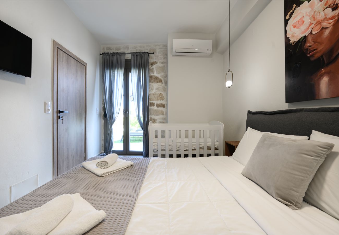 Relaxing Double bed Bedroom, Stone Project villa, Pigi,Rethymno Relaxing Double bed Bedroom, Stone Project villa, Pigi,Rethymno